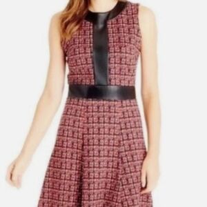 J McLaughlin Dress, Size M/L Knit and Faux Leather